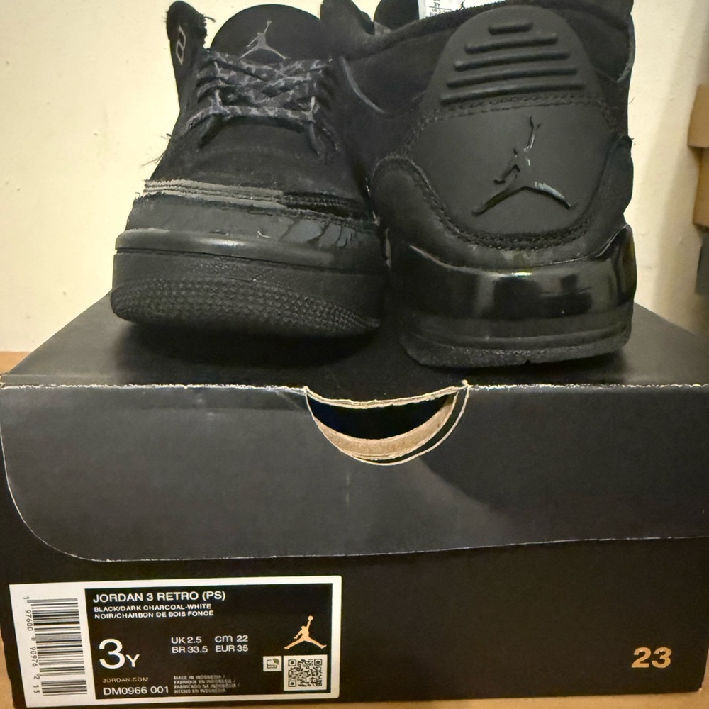 Air Jordan 3 Retro “Black Cat” (Pre-School 3Y)